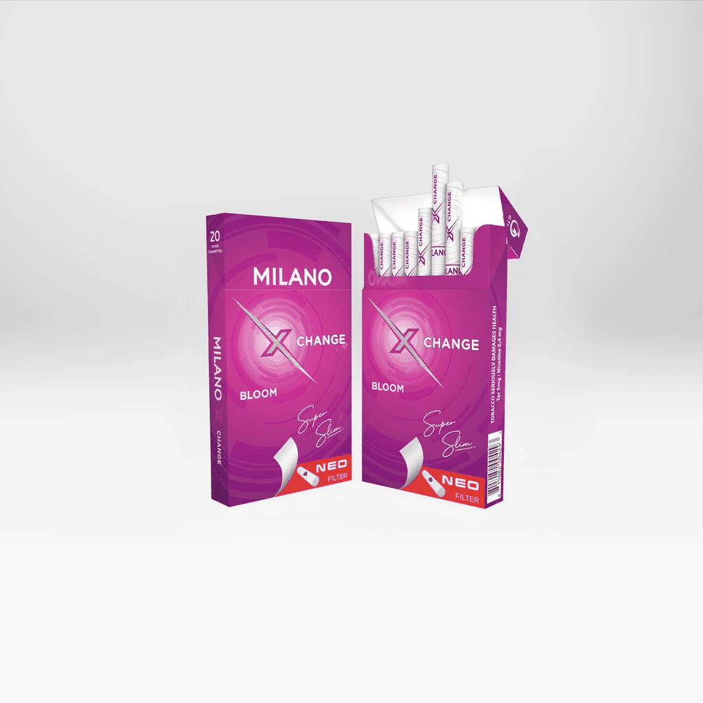 Сигареты Milano Change Bloom (Милано Суперслим Кнопка Черника)